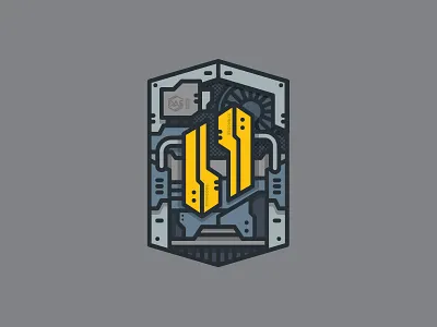 DAS Chip // RR005X Dual xtrmcore abstract badge chip daschip dasrobot futuristic machine robot vector
