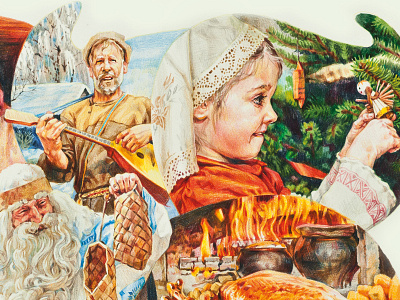 Joyfulness illustrations pencils