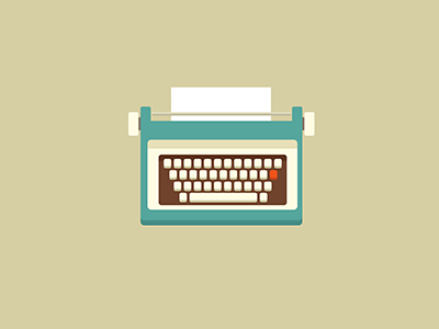 Vintage Typewriter flat icon illustration retro typewriter vintage