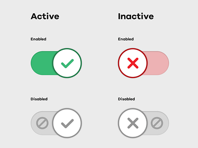 Checkbox switch UI with disabled affordance Icon affordance application design checkbox codepen css disabled switch ui user experience