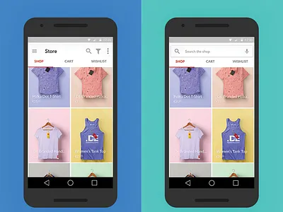 Android Preview android app ecommerce nexus 5 shop store ui ux
