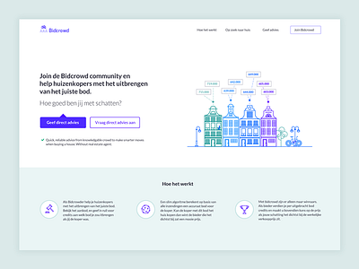 Bid crowd website sketch (quick WIP) landing page mvp real estate startup visual website