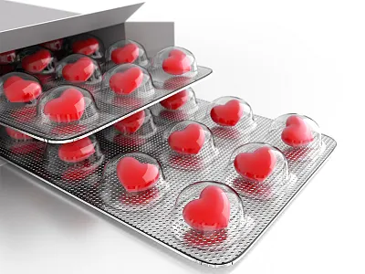 Love heals you 3d drug heart love rendering