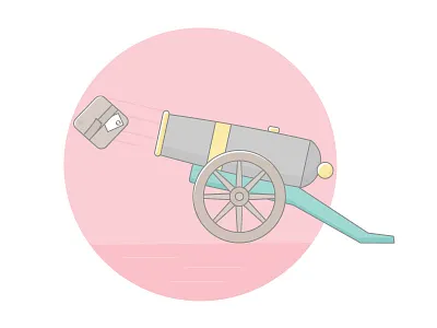 Cannon Package cannon canon gun icon illu illustration nantes package picto pictogram tignasse vector