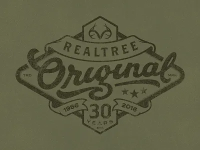 Realtree® Original - Celebrating 30 Years! antlers badge badges brand lettering logo original realtree