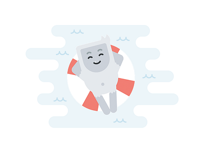 Satchy in the Pool character cute emotion expression icon illustration mascot minimal sasquatch simple yeti