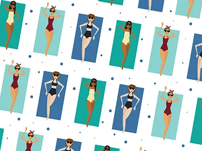 Beach Day beach cute design graphic design illustration pattern pattern play patterns summer surface design