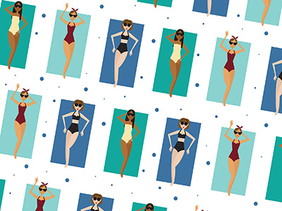 Beach Day beach cute design graphic design illustration pattern pattern play patterns summer surface design
