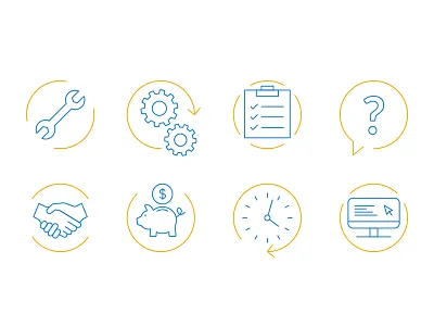 HSCS Icons business icons illustration line safety services thin values