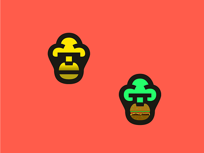 Gorillaburger animals burger burger mouth colors fun gorilla icon illustration neon