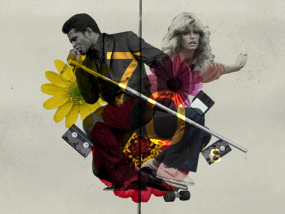 70s WIP 70s animation character flowers gif icons loop music retro texture ui wip