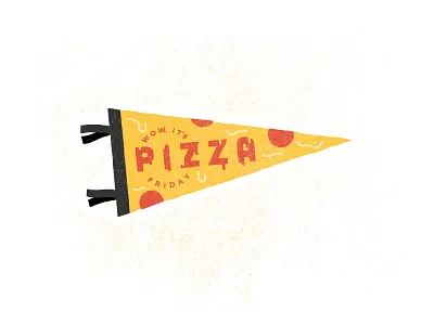 Wow, it's Pizza Friday cheese melt mule noise pennant pepperoni pizza slice sticker