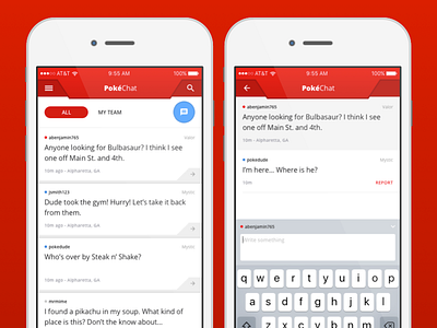 PokéChat chat ios message app pokechat pokemon pokemon go ui