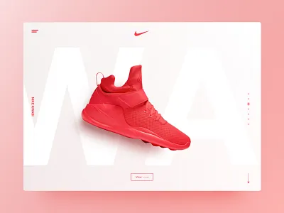 Nike Kwasi – Landing Page V2 desktop e commerce landing landing page modern nike page red shoe ui web white