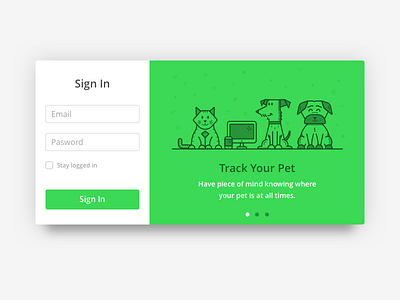 Sign In cat dog illustration log in login sign in ui