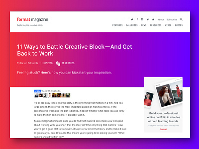 Format Magazine Redesign editorial format gradient