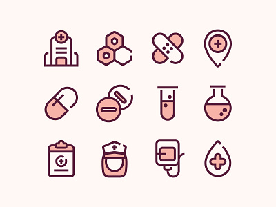 Hospital Icons blood doctor hospital icons line icons medicine pill science tube