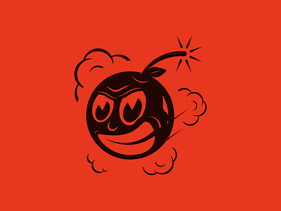 Cherry Bomb alcohol bomb character cherry icon illustration red