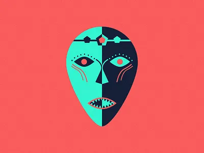 Mask I african art illustration mask sketch weird