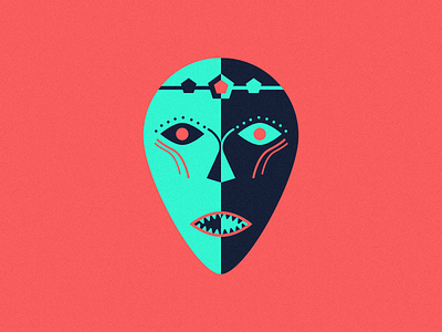 Mask I african art illustration mask sketch weird