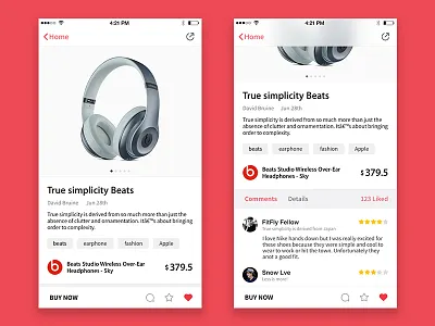 Buy Now buy like profile ue ui