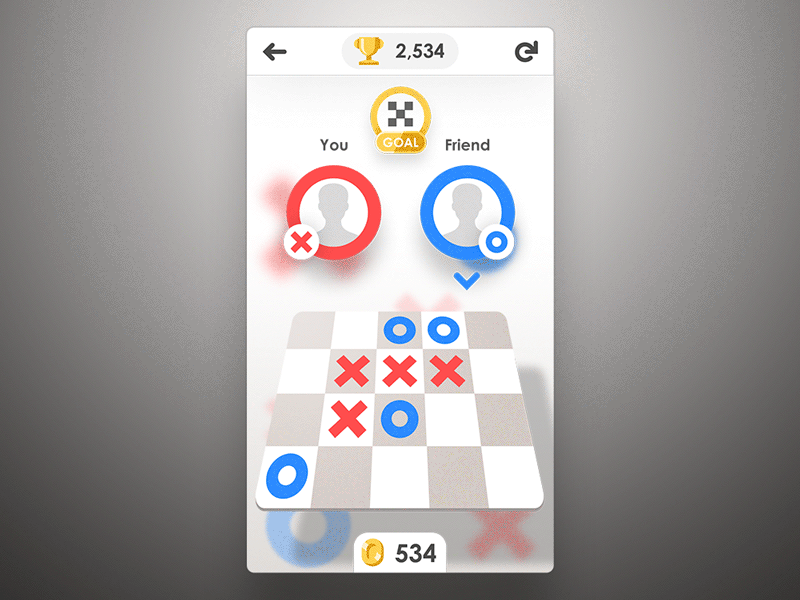 Game Design Concept design game ios light o parallax tic tac toe x