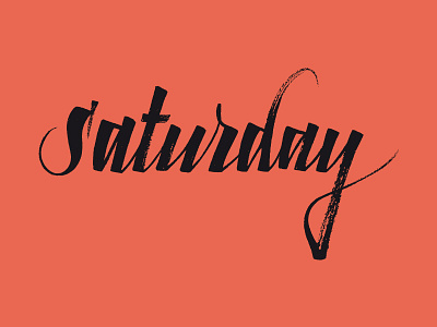 Saturday brush pen bus calligraphy handmade lettering saturday