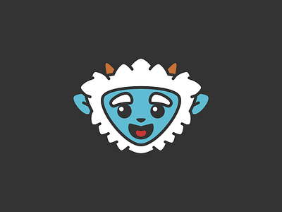 Yeti blue cartoon character eye hero icon illustration logo yeti