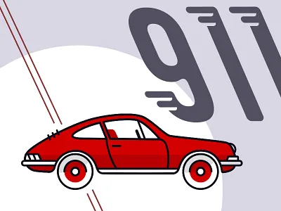 Moonlit Drive - flat 911 car classic hot rod porsche red zoom