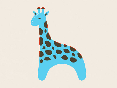 Giraffe stuffed animal animal cute flat geometric illustration mid century modern plush stuffed animal