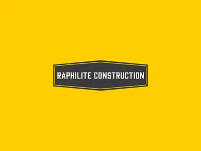 Logo Design for Raphilite Construction black construction company gray logo design yellow