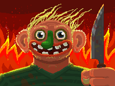 Maniac cartoonish character crazy illustration maniac pixel pixelart pixels