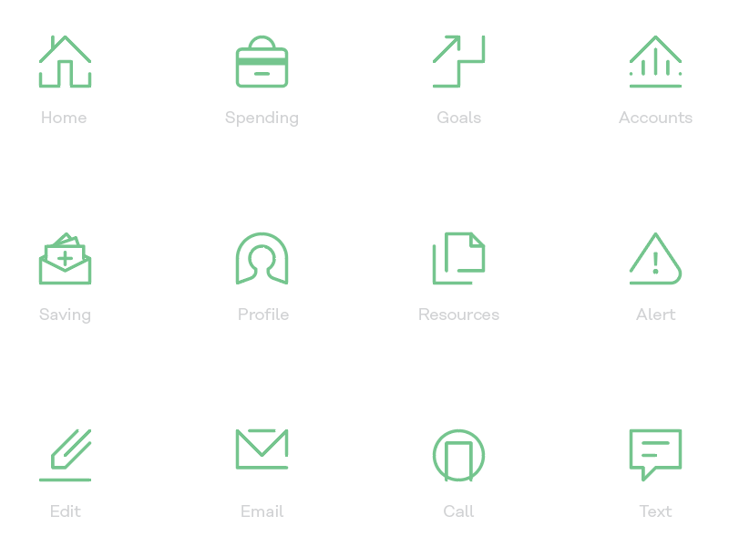 Example of Financial App Icon Set