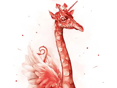 5 Of Spades - Playing Arts contest five of spades giraffe horn playing arts spades unicorn wings