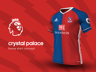 Crystal Palace Home Shirt by adidas adidas crystal palace football jersey kit premier league soccer