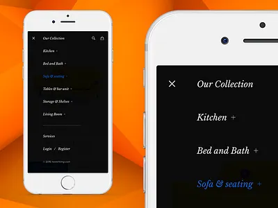Furniture App Navigation ecommerce furniture grid interactive interactive navigation media menu mobile navigation portfolio smart store