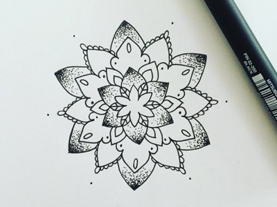 Summer Mandala design detail dot drawing fine liner freelance illustration illustrator mandala pattern sketch tattoo