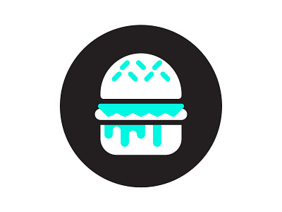 Personal Icons: Burger aqua bun burger cheese color design drip flat hamburger icon simple