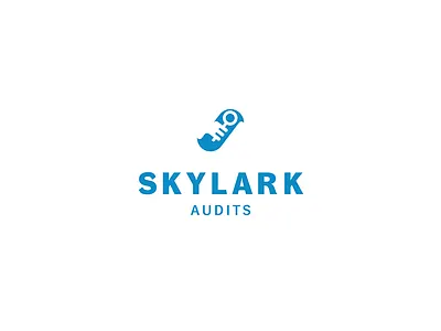 Skylark Audits audit. logoflow bird magnifying glass skylark