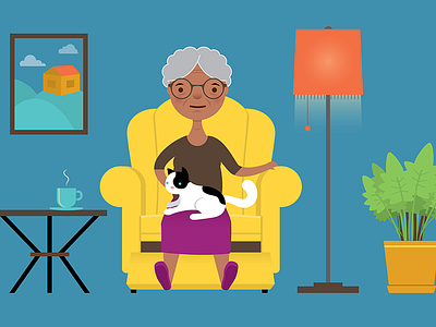 Senior Citizen animation granny vector