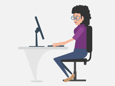 Working hard! 2d animation character gif illustration