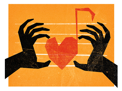 Saul Bass Tribute bass hands heart illustration music note saul saul bass scale