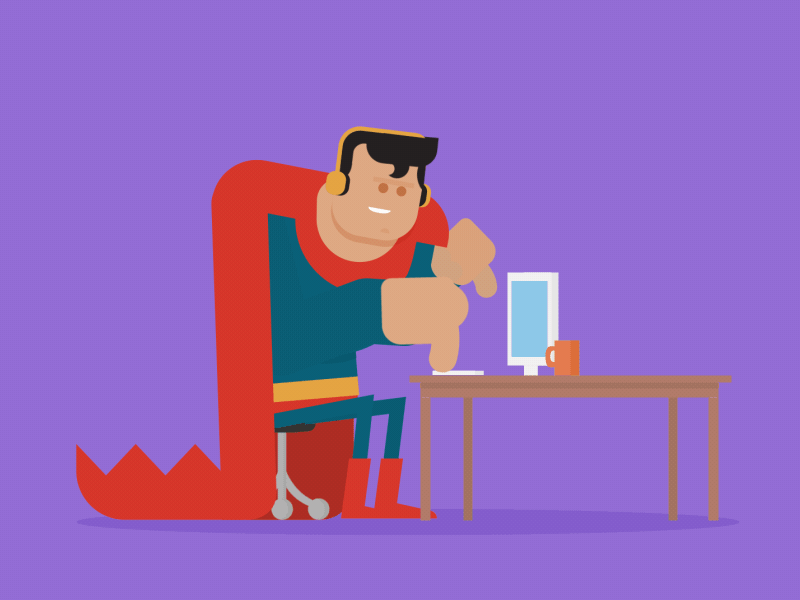 Seated Superman fast superhero superman typing