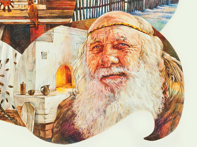 Granddad illustrations pencils