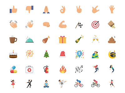 Zoho Emoji (Set 2) - World Emoji Day activities bye clap cycling dance emoji food love religion safety worldemojiday‬ zoho