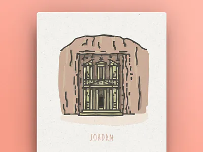 World Icons - Jordan icon illustration jordan lost city monument petra world icon