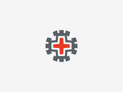 Cross Towers Hospital aid brand branding castle cross design drugs heraldry hospital logo logotype med red tower