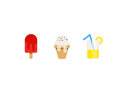 Summer Treats cup dessert ice cream icons lemonade popsicle straw summer treats