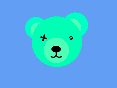 Teddy bear character cute design illustration logo neon rbg teddy vivid