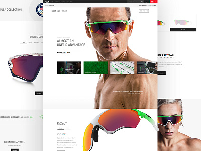 Oakley Olympics green light marketing site oakley olympics ui ux